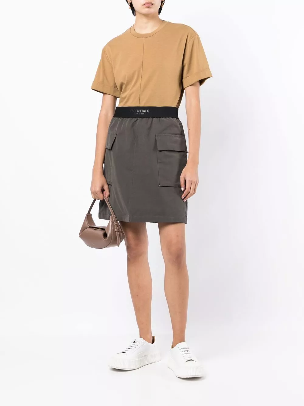 Cheap FEAR OF GOD ESSENTIALS flap-pocket midi skirt Women 0118