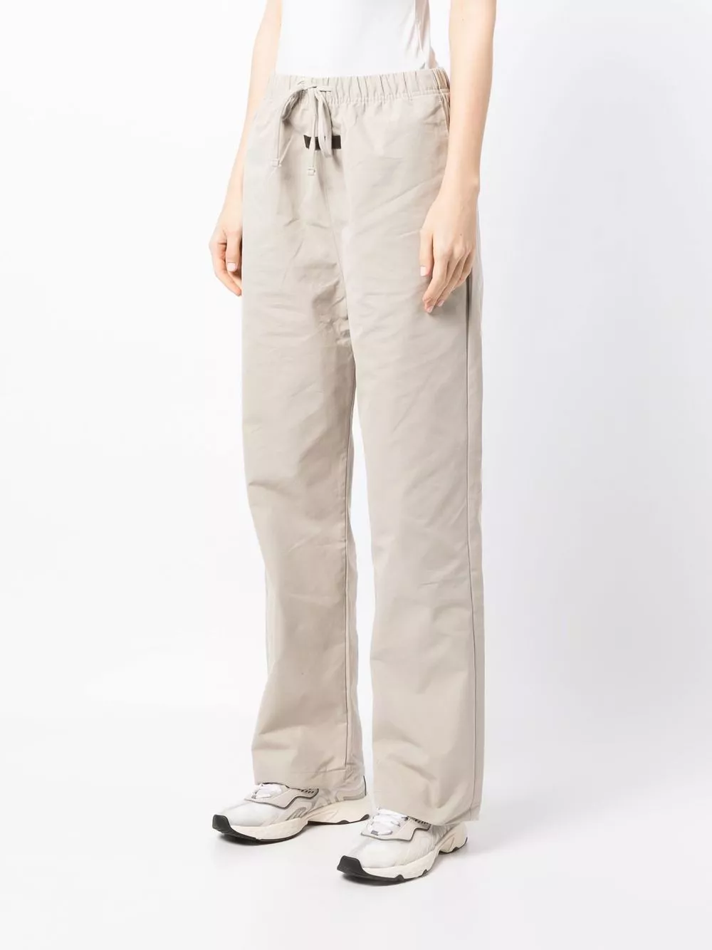 Cheap FEAR OF GOD ESSENTIALS high-waisted drawstring trousers Women 0118