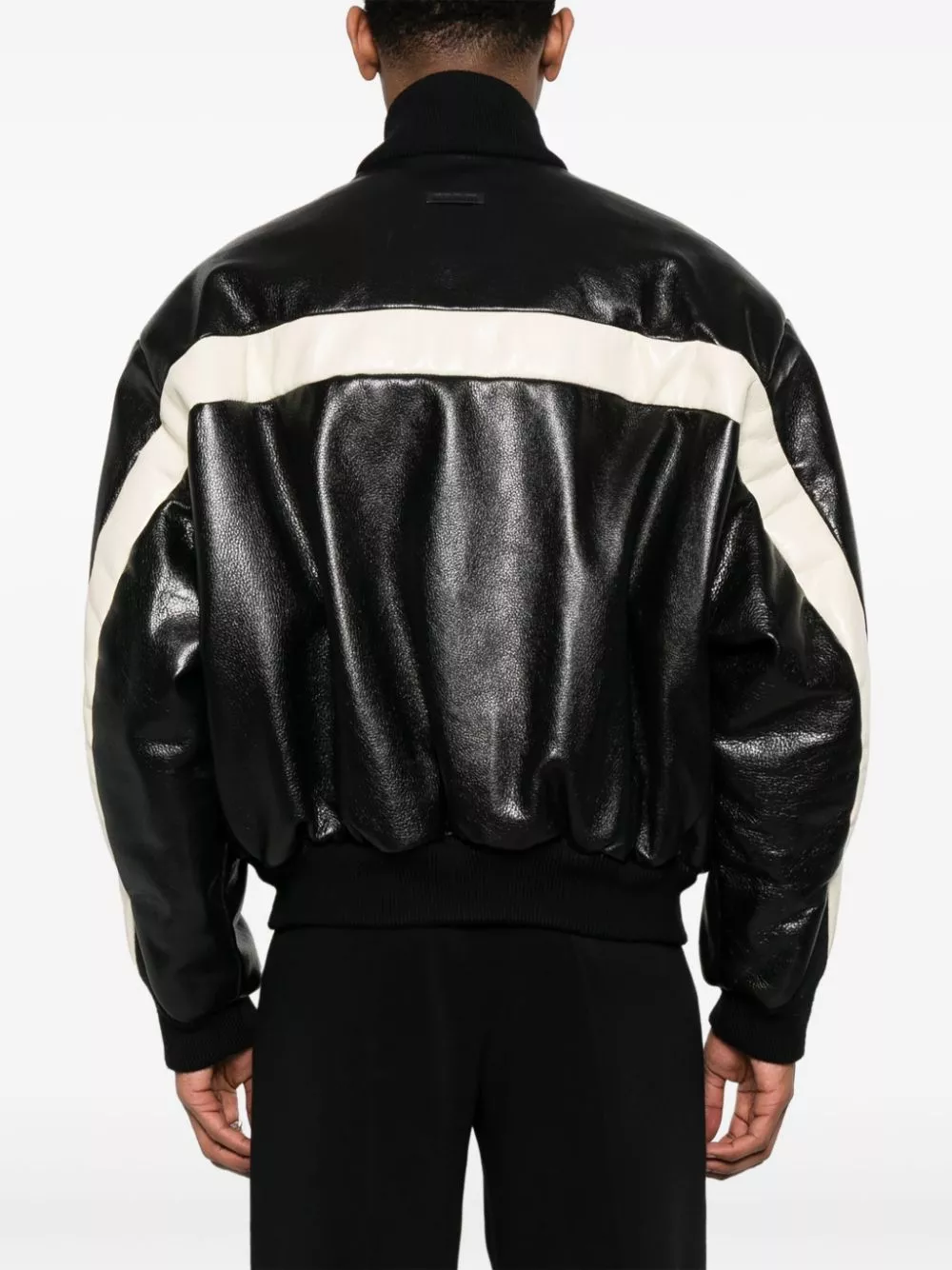 Affordable Fear Of God Stripe leather bomber jacket Men 0115