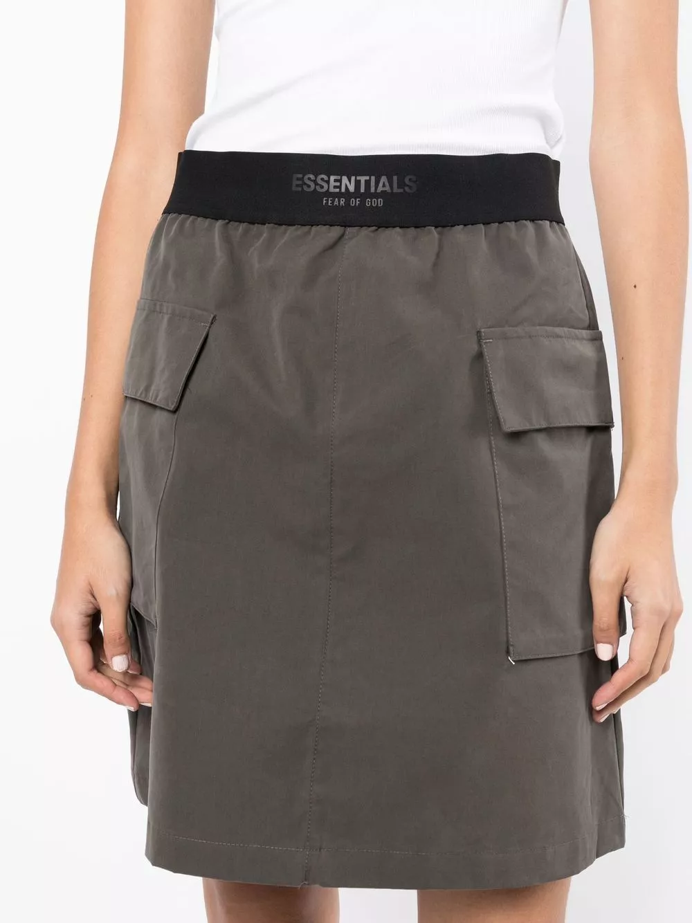 Cheap FEAR OF GOD ESSENTIALS flap-pocket midi skirt Women 0118