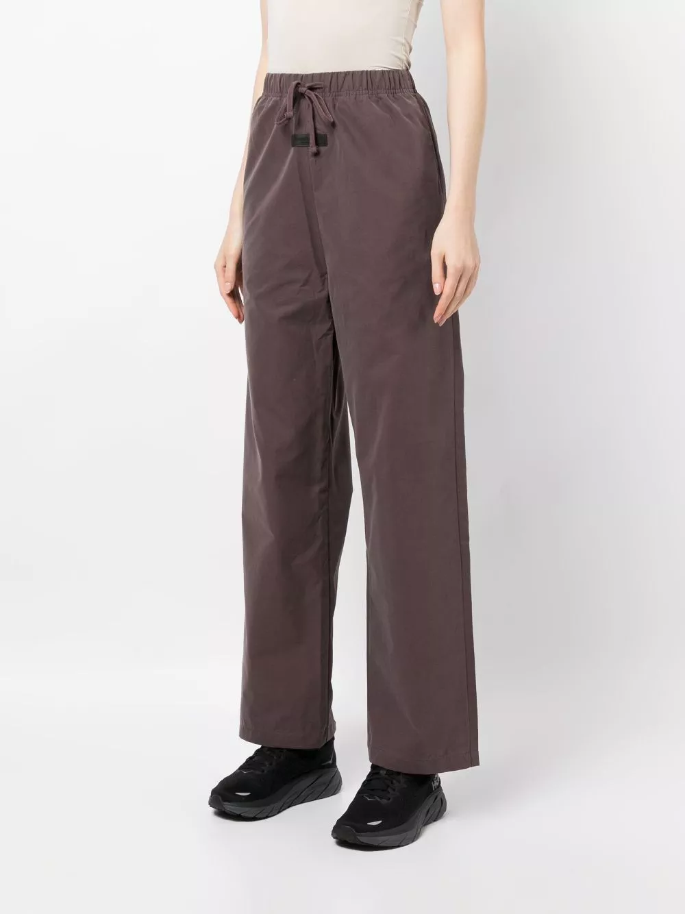 Affordable FEAR OF GOD ESSENTIALS logo-patch drawstring-waist trousers Women 0118