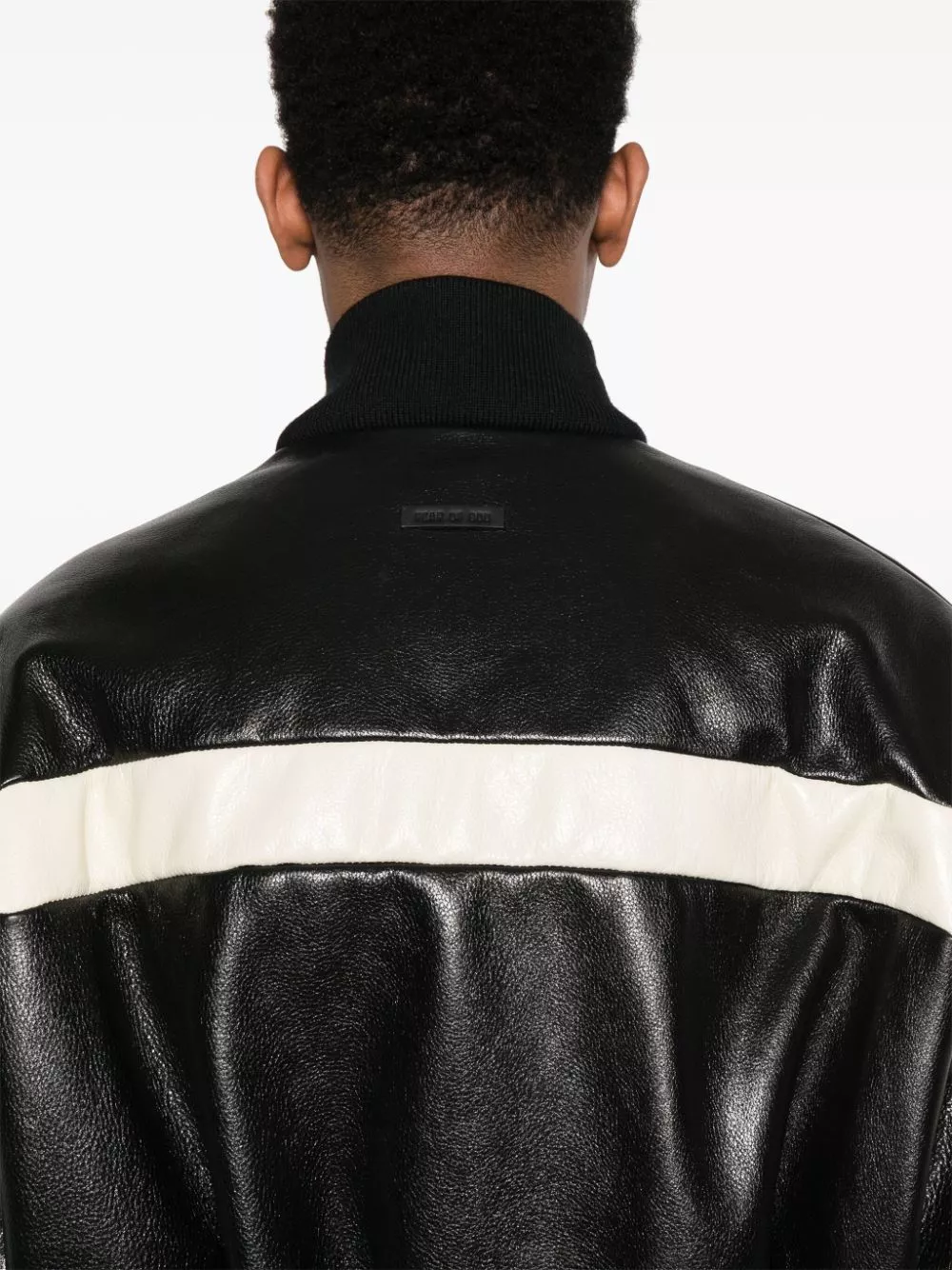 Affordable Fear Of God Stripe leather bomber jacket Men 0115