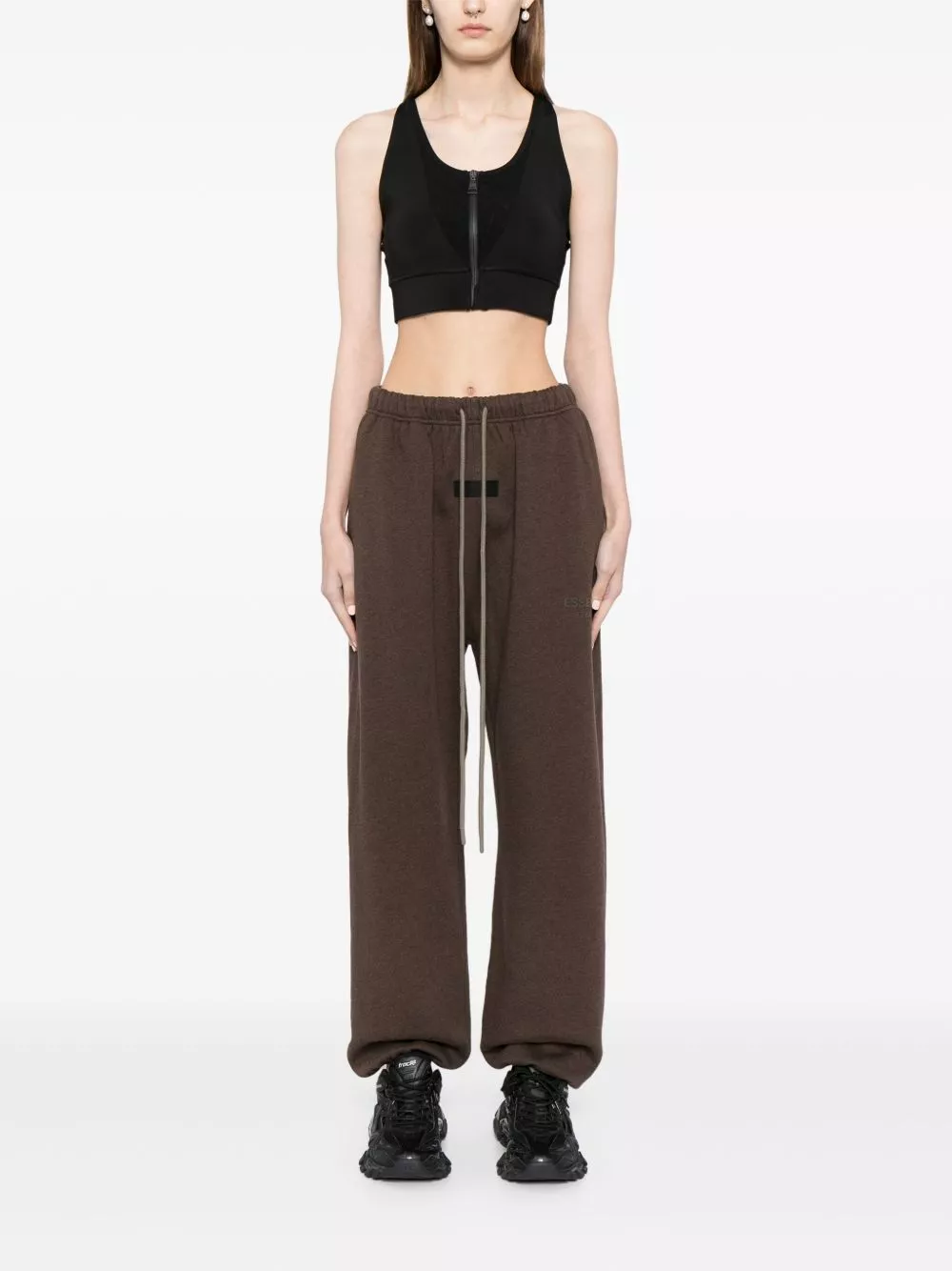 Affordable FEAR OF GOD ESSENTIALS logo-applique straight-leg track pants Women 0116