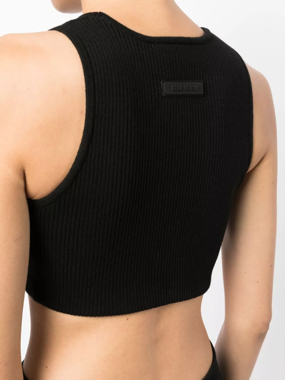 Cheap FEAR OF GOD ESSENTIALS logo-patch ribbed crop top Women 0203