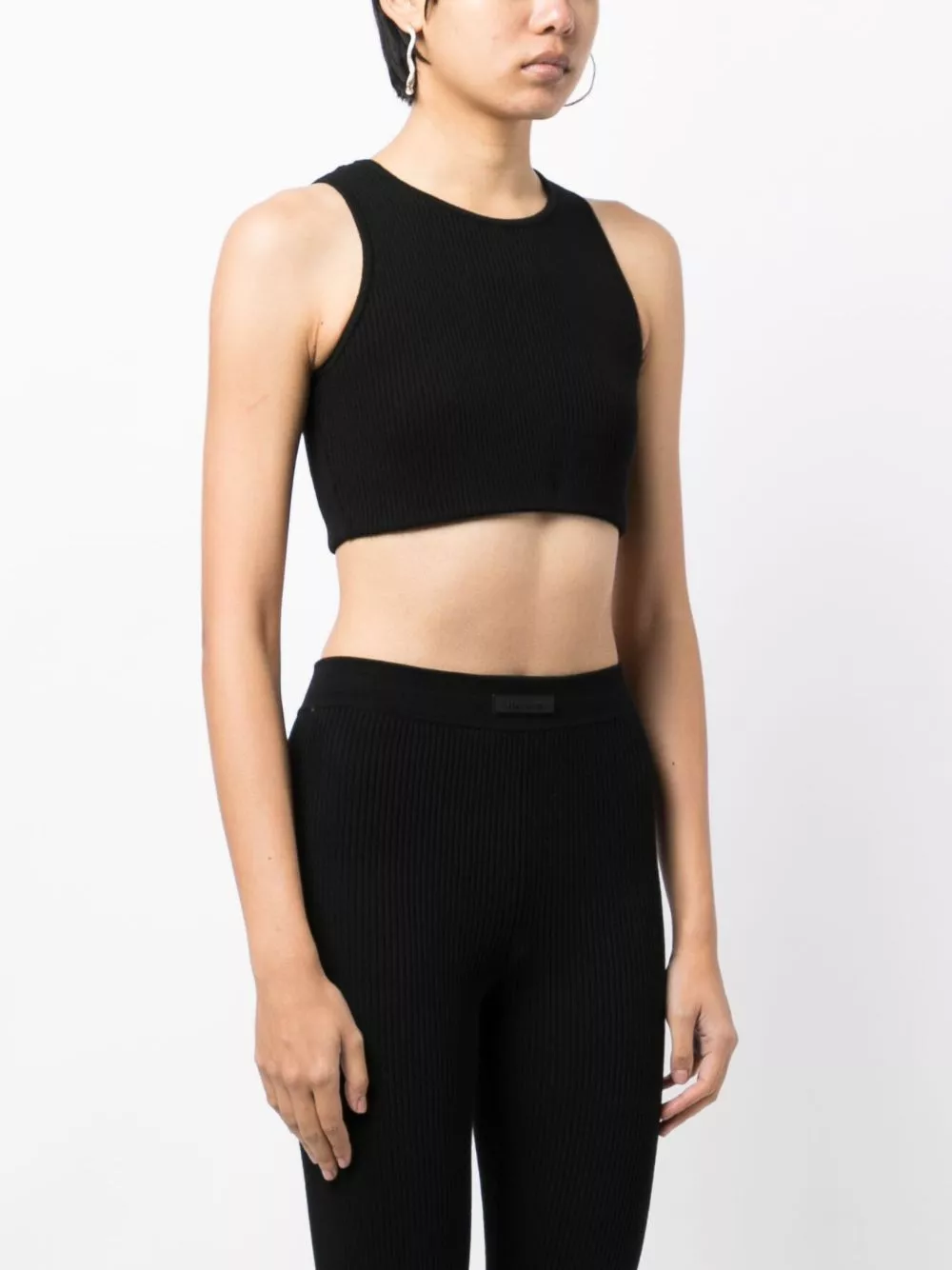 Cheap FEAR OF GOD ESSENTIALS logo-patch ribbed crop top Women 0203