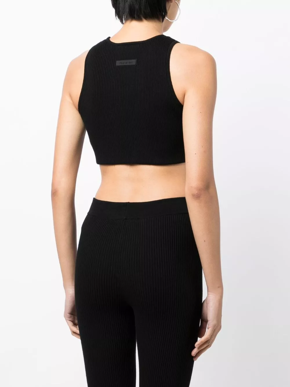 Cheap FEAR OF GOD ESSENTIALS logo-patch ribbed crop top Women 0203