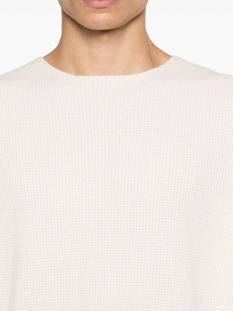 Affordable FEAR crew-neck sweater ESSENTIALS OF GOD Men waffle-knit 0217